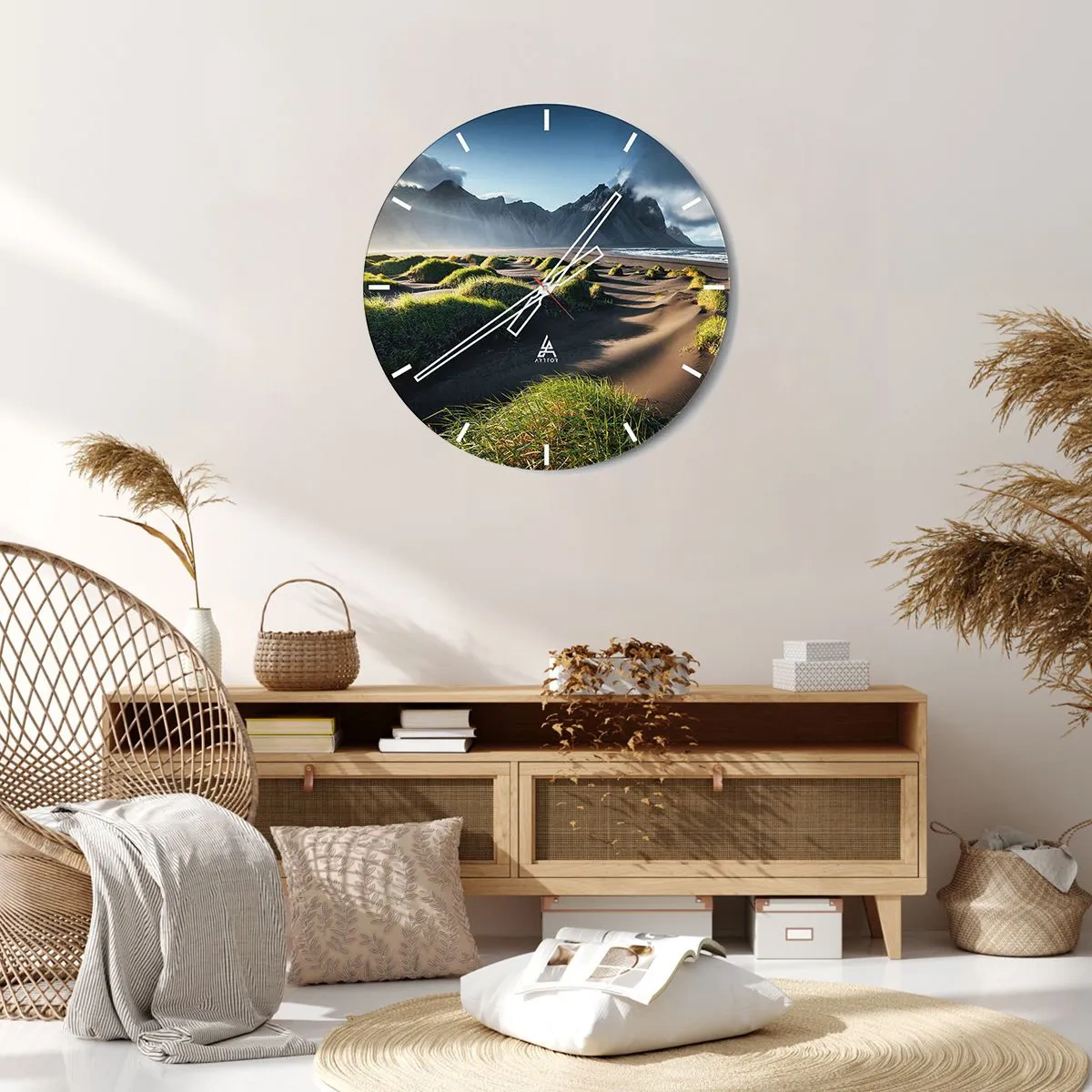 Horloge murale - Pendule murale - Harmonie des éléments - 40x40 cm