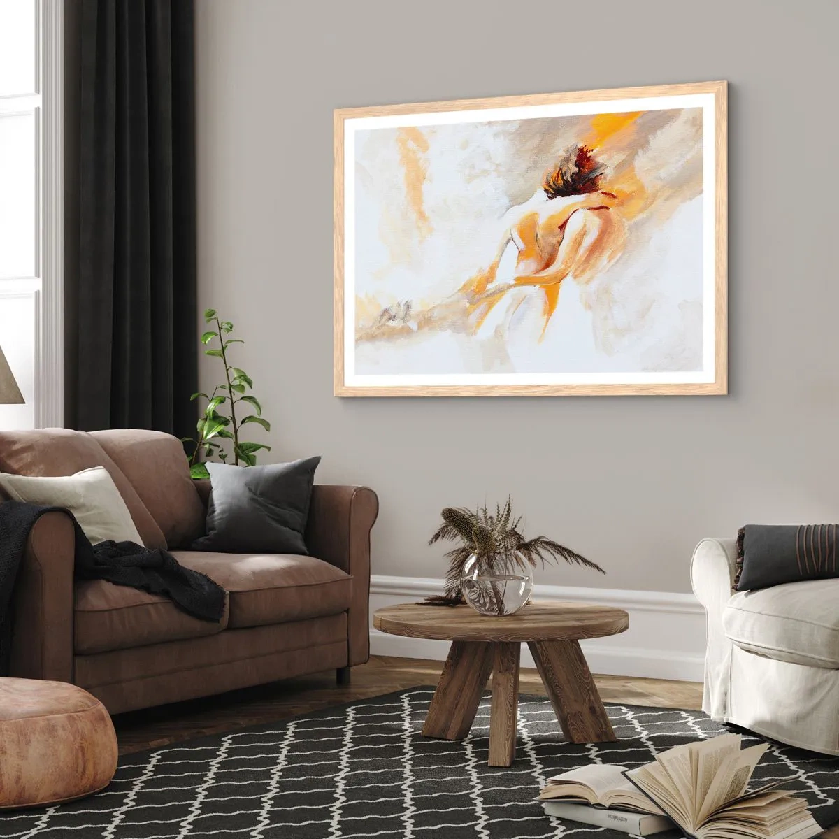 Affiche dans un chêne clair - Poster - Proximité dans le ciel - 100x70 cm