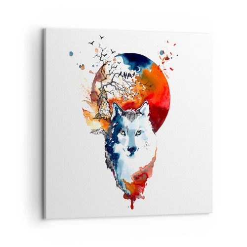 Impression sur toile - Image sur toile - Nez à nez avec la nuit - 50x50 cm