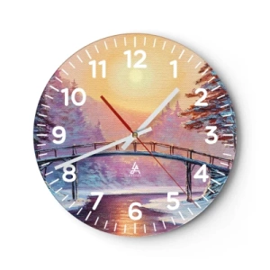 Horloge murale - Pendule murale - Quatre saisons - hiver - 40x40 cm