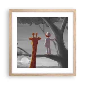 Affiche dans un chêne clair - Poster - Cela arrive vraiment - 40x40 cm