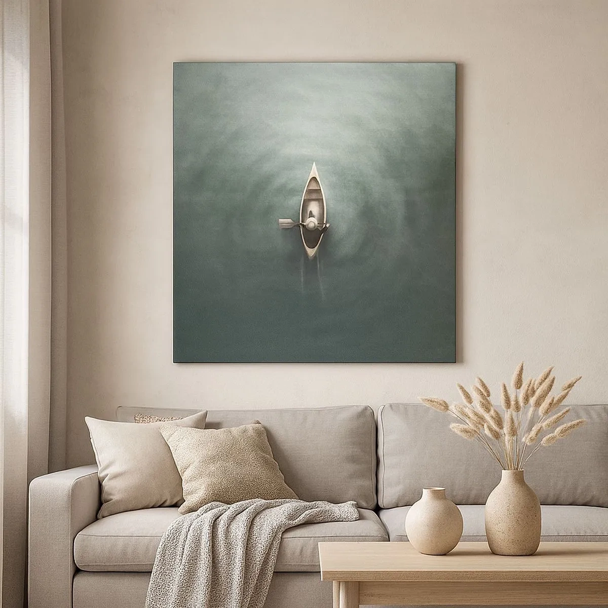 Impression sur toile - Image sur toile - À travers le lac de la lune - 30x30 cm