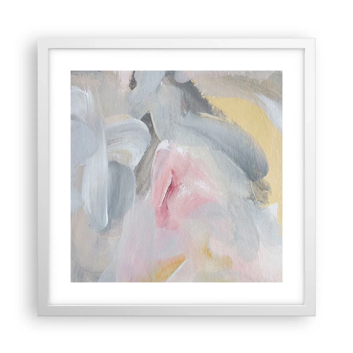 Affiche dans un cadre blanc - Poster - Dans un monde pastel - 40x40 cm