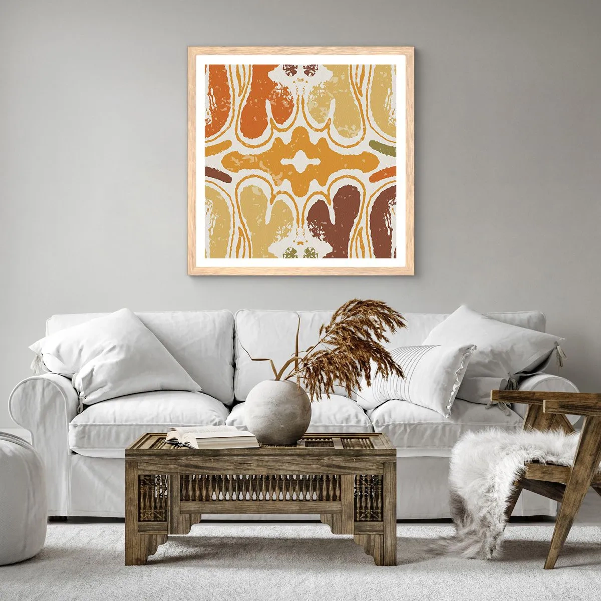 Affiche dans un chêne clair - Poster - Abstraction sentimentale - 50x50 cm