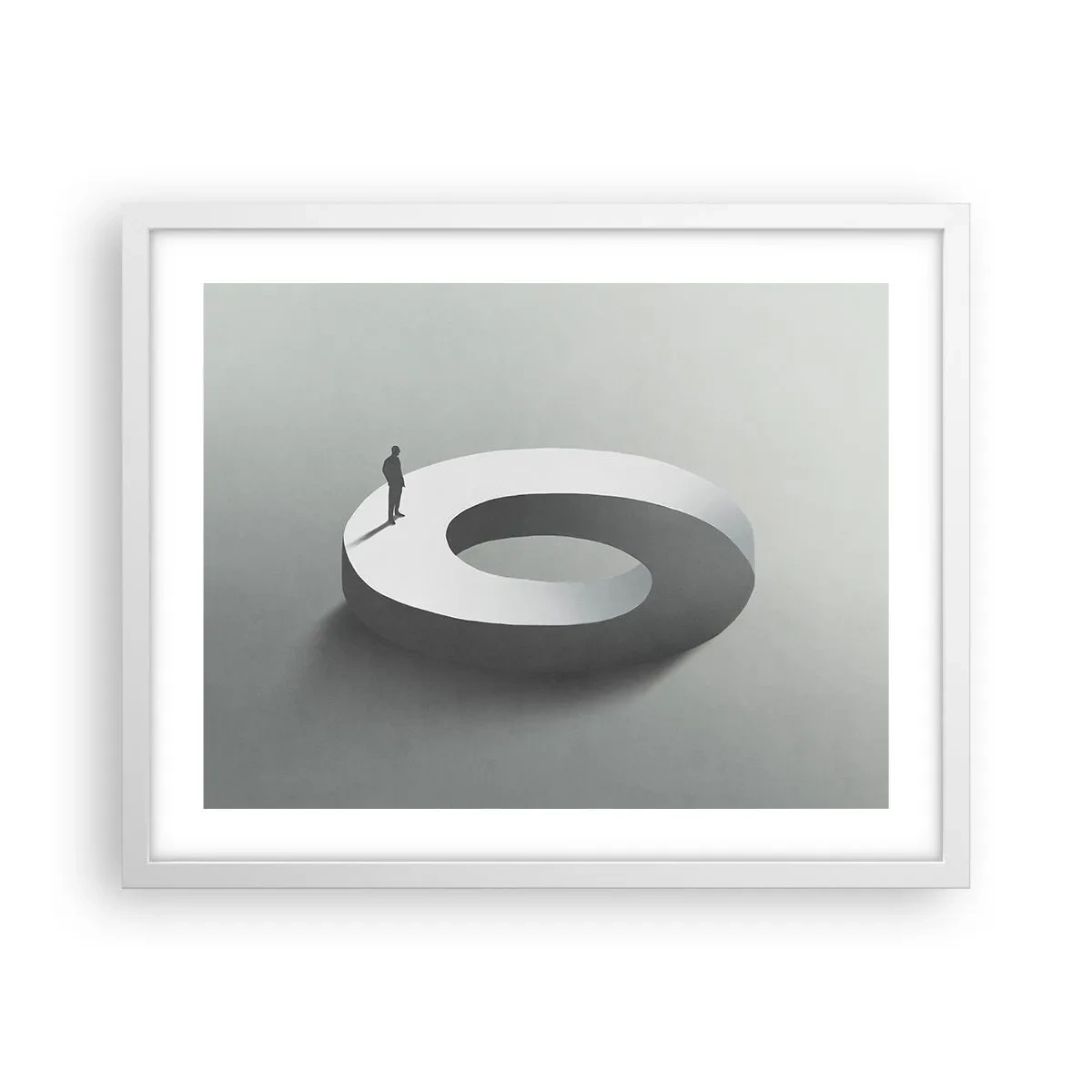 Affiche dans un cadre blanc - Poster - Et sois intelligent ici - 50x40 cm