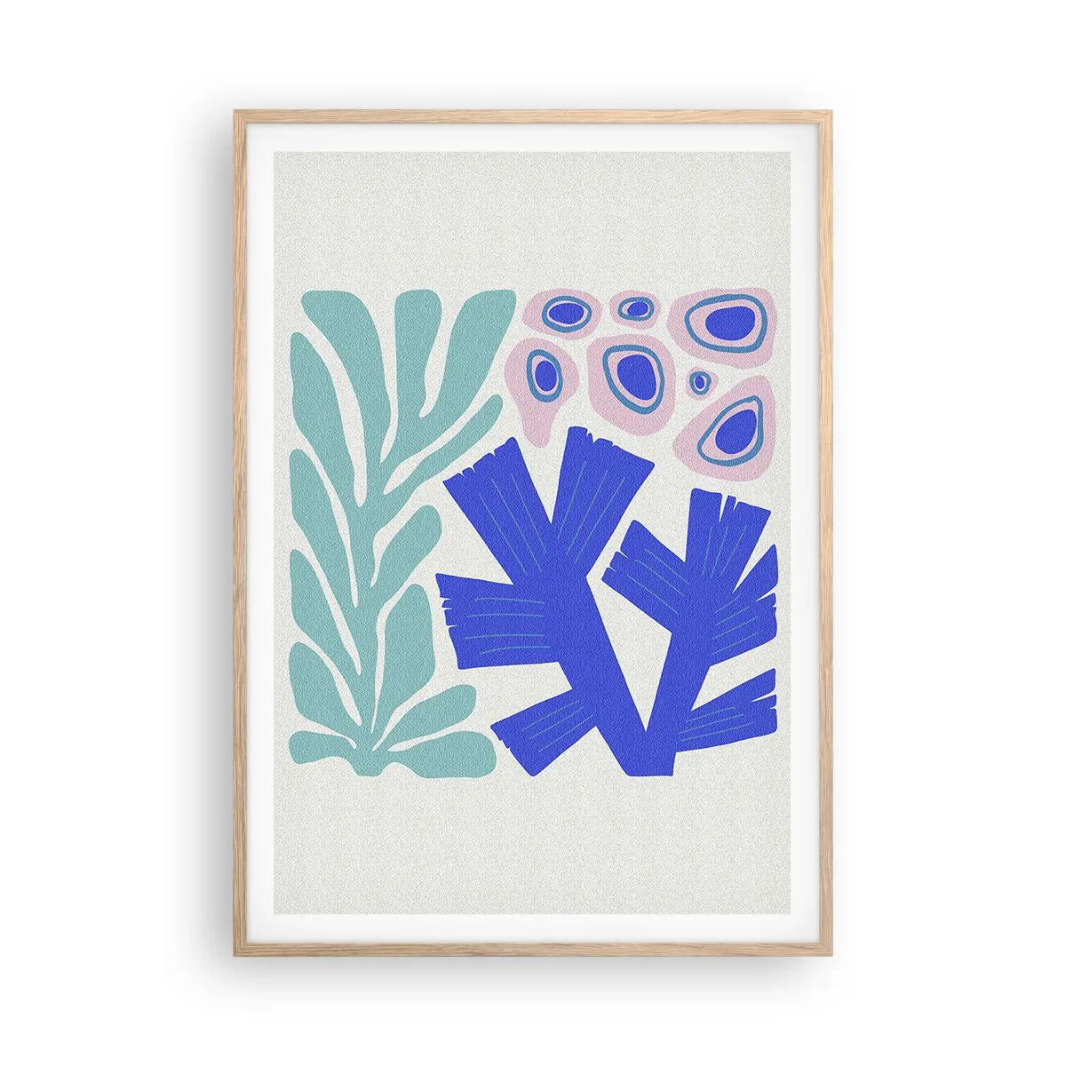 Affiche dans un chêne clair - Poster - Jardin sous-marin - 70x100 cm