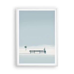 Affiche dans un cadre blanc - Poster - Oui, j'attends. - 70x100 cm