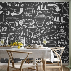 Papier peint sur mesure Autocollant Deluxe - Tout ce dont tu as besoin c'est… - La gastronomie, Mural, Graffiti
