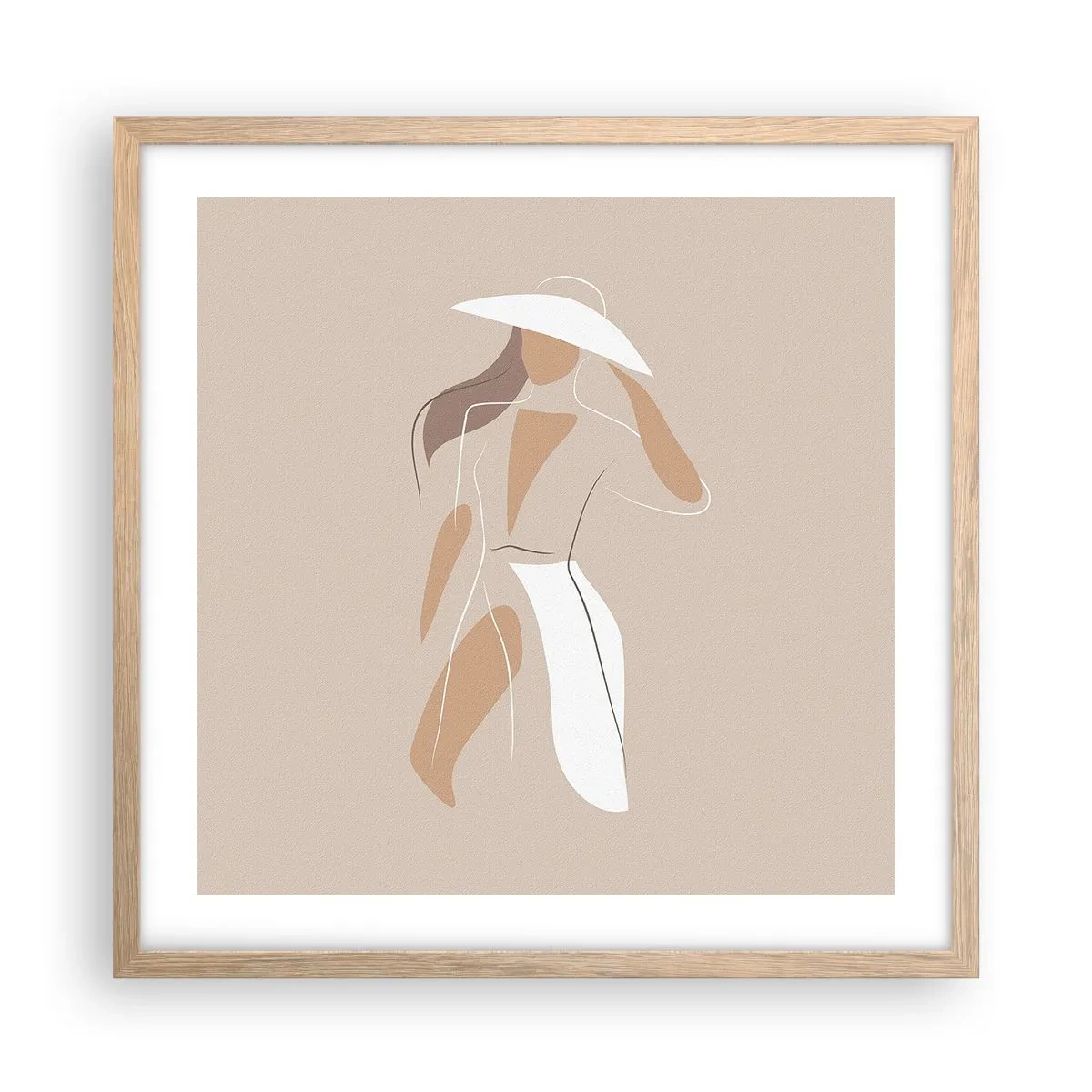 Affiche dans un chêne clair - Poster - Lea mode est un jeu - 50x50 cm