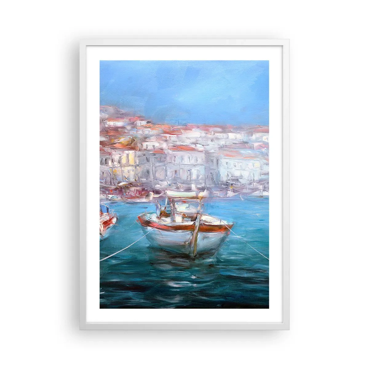 Affiche dans un cadre blanc - Poster - Baie italienne - 50x70 cm