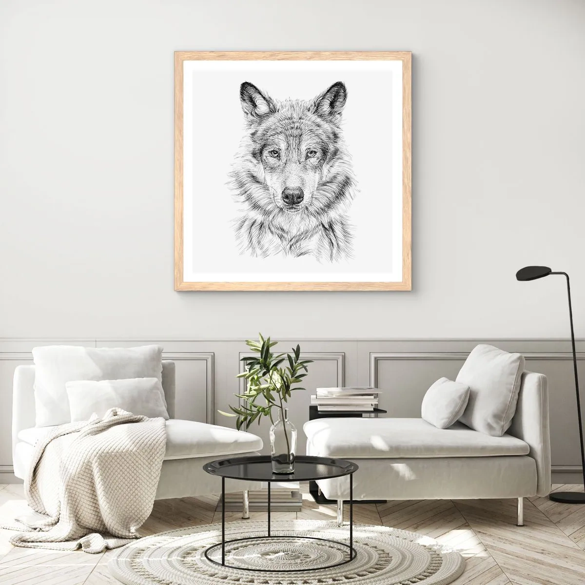 Affiche dans un chêne clair - Poster - Un leader né - 50x50 cm