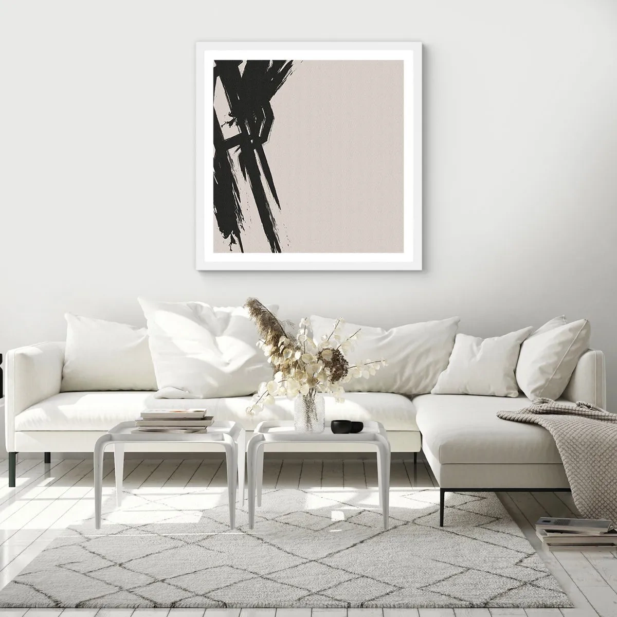 Affiche dans un cadre blanc - Poster - Ruée imparable - 50x50 cm