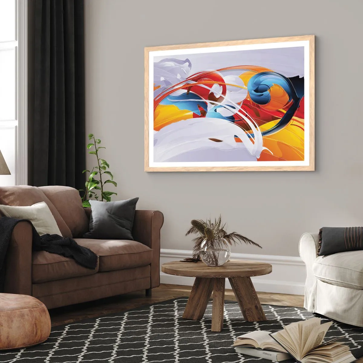 Affiche dans un chêne clair - Poster - La danse des éléments - 91x61 cm