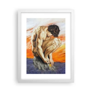 Affiche dans un cadre blanc - Poster - Plongé dans ses pensées - 30x40 cm