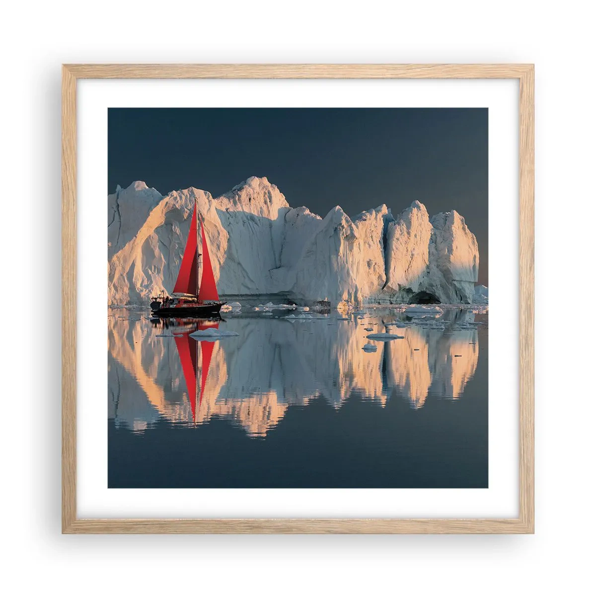 Affiche dans un chêne clair - Poster - Aux limites du monde - 50x50 cm