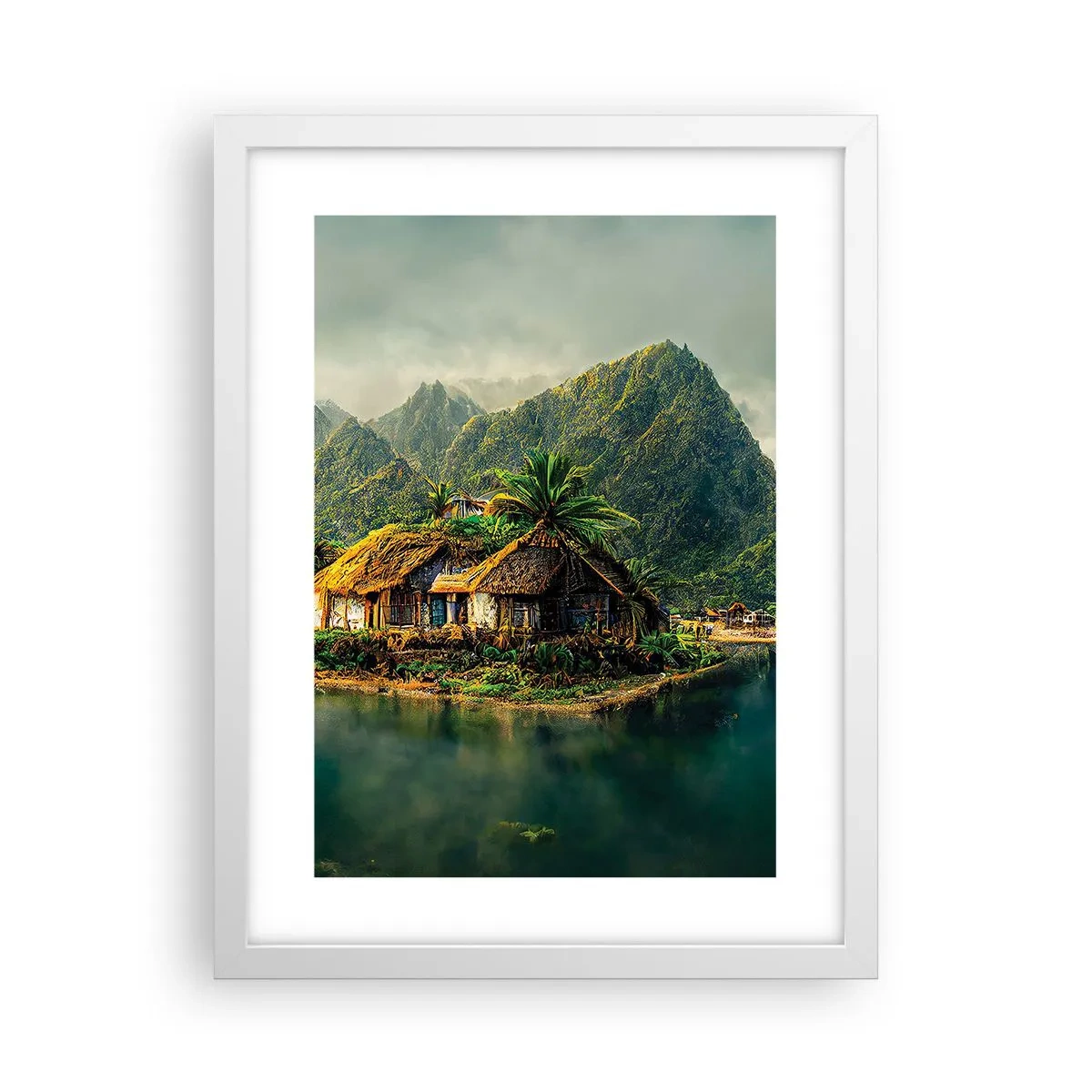 Affiche dans un cadre blanc - Poster - Paradis tropical - 30x40 cm