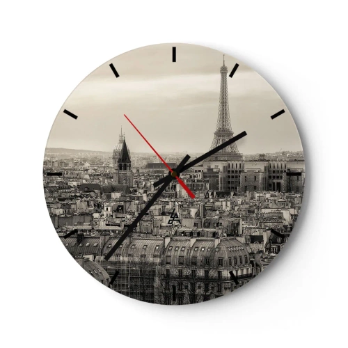 Horloge murale - Pendule murale - Sur les toits de Paris - 40x40 cm