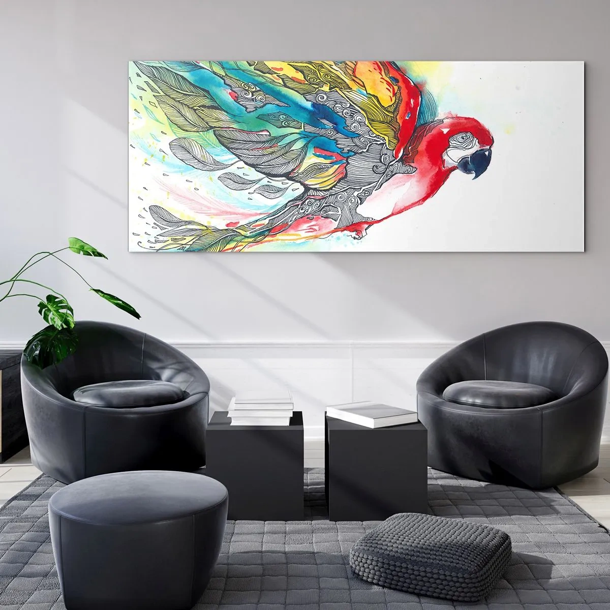 Impression sur verre - Image sur verre - Vivez haut en couleurs - 90x30 cm