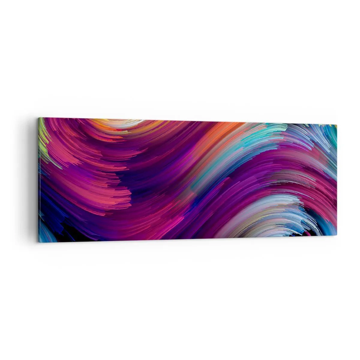 Impression sur toile - Image sur toile - Tourbillons abstraits aux couleurs vibrantes - 140x50cm - Le début d'un nouveau monde - Décoration murale moderne pour le salon et la chambre ARTTOR