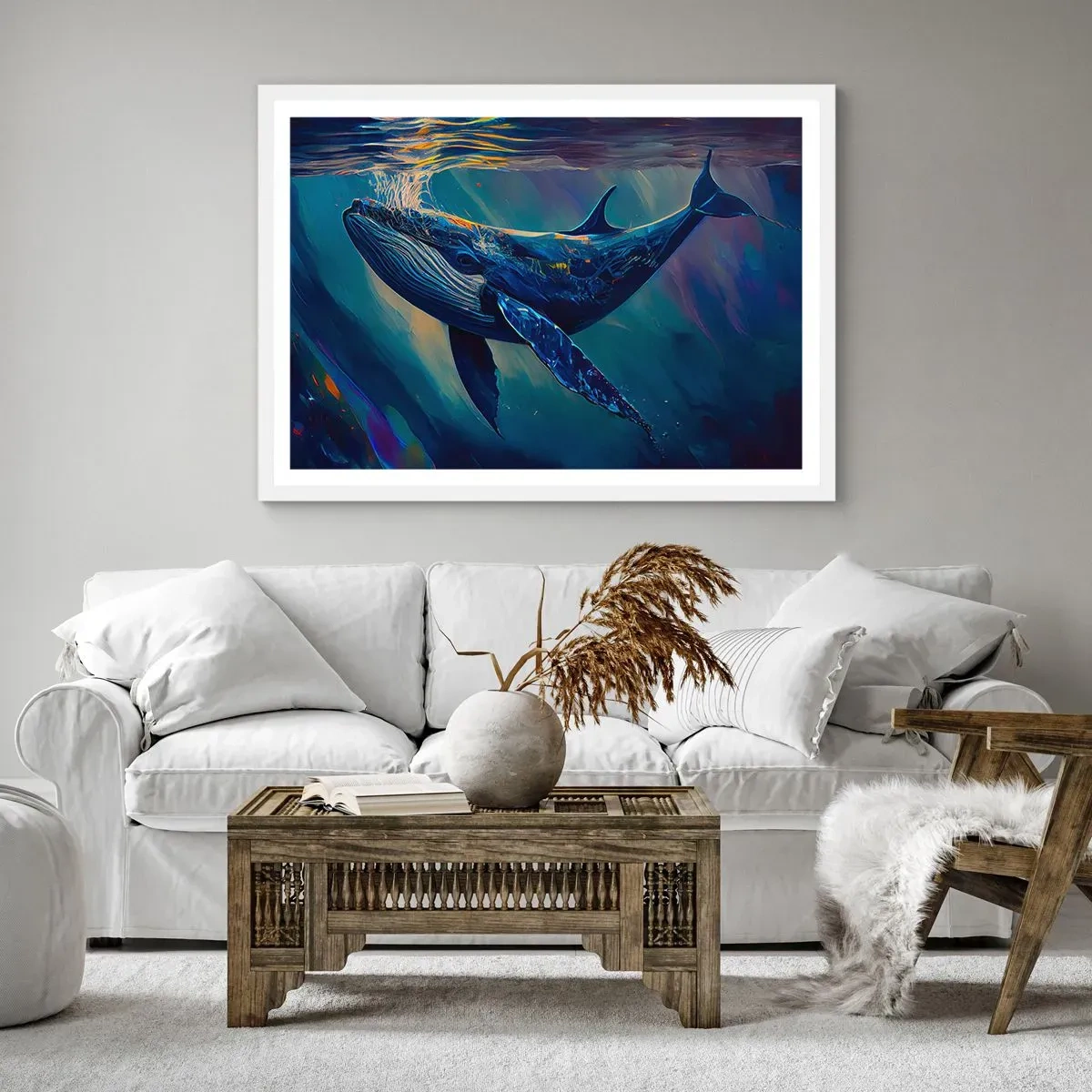 Affiche dans un cadre blanc - Poster - Bienvenue dans mon monde - 100x70 cm
