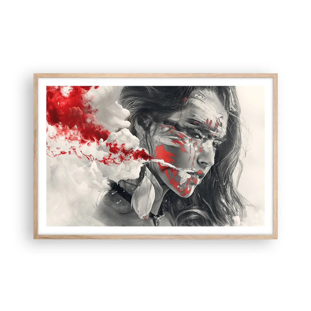 Affiche dans un chêne clair - Poster - Dans les fumées de l'absurde - 91x61 cm