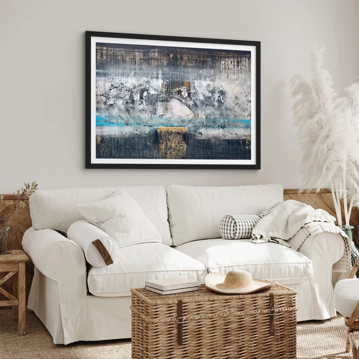 Affiche dans un cadre noir - Poster - Comme sur la glace, comme après décembre - 91x61 cm