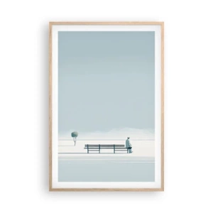 Affiche dans un chêne clair - Poster - Oui, j'attends. - 61x91 cm