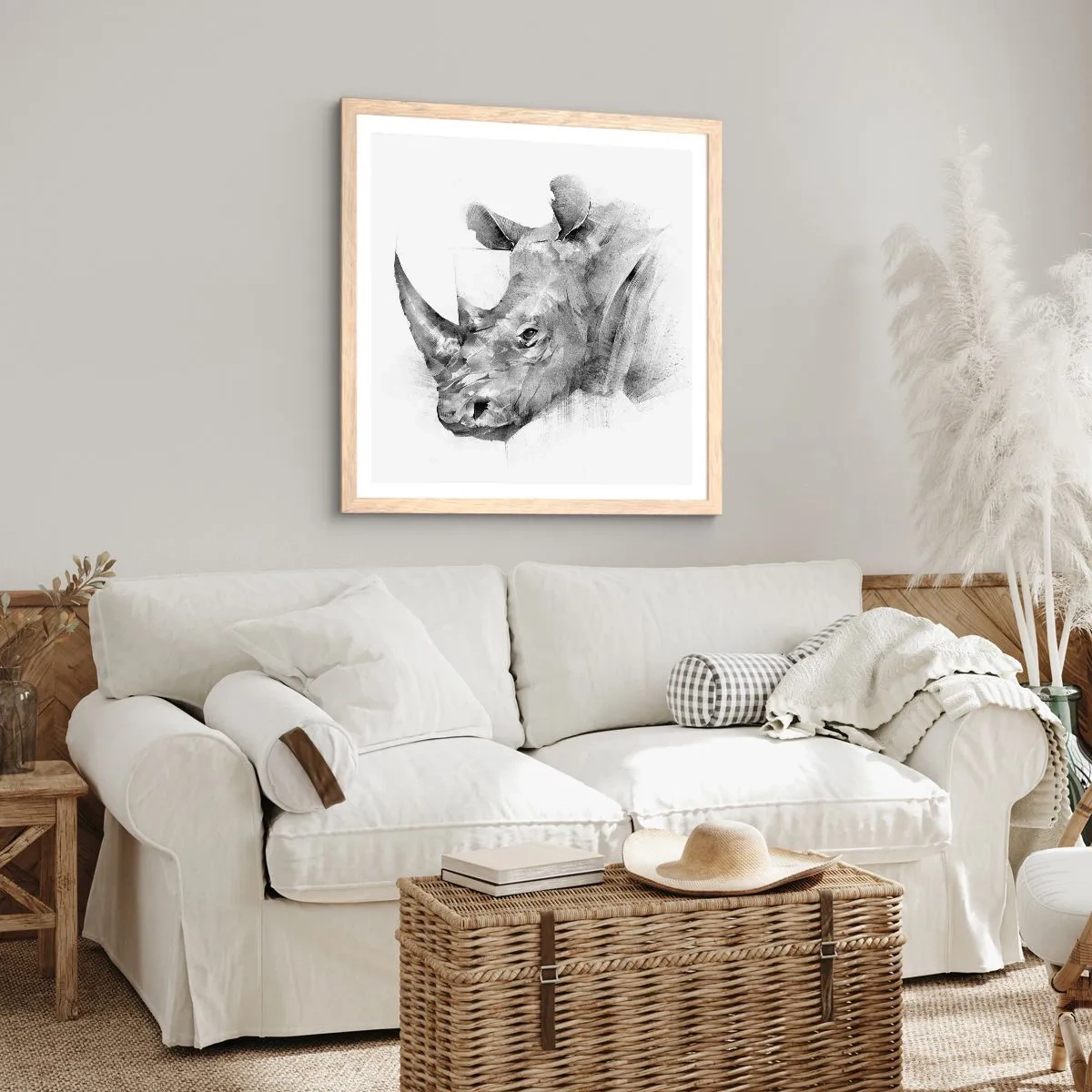 Affiche dans un chêne clair - Poster - Potrait africain - 40x40 cm