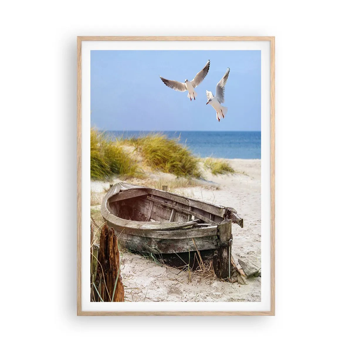 Affiche dans un chêne clair - Poster - Bain de vent - 70x100 cm