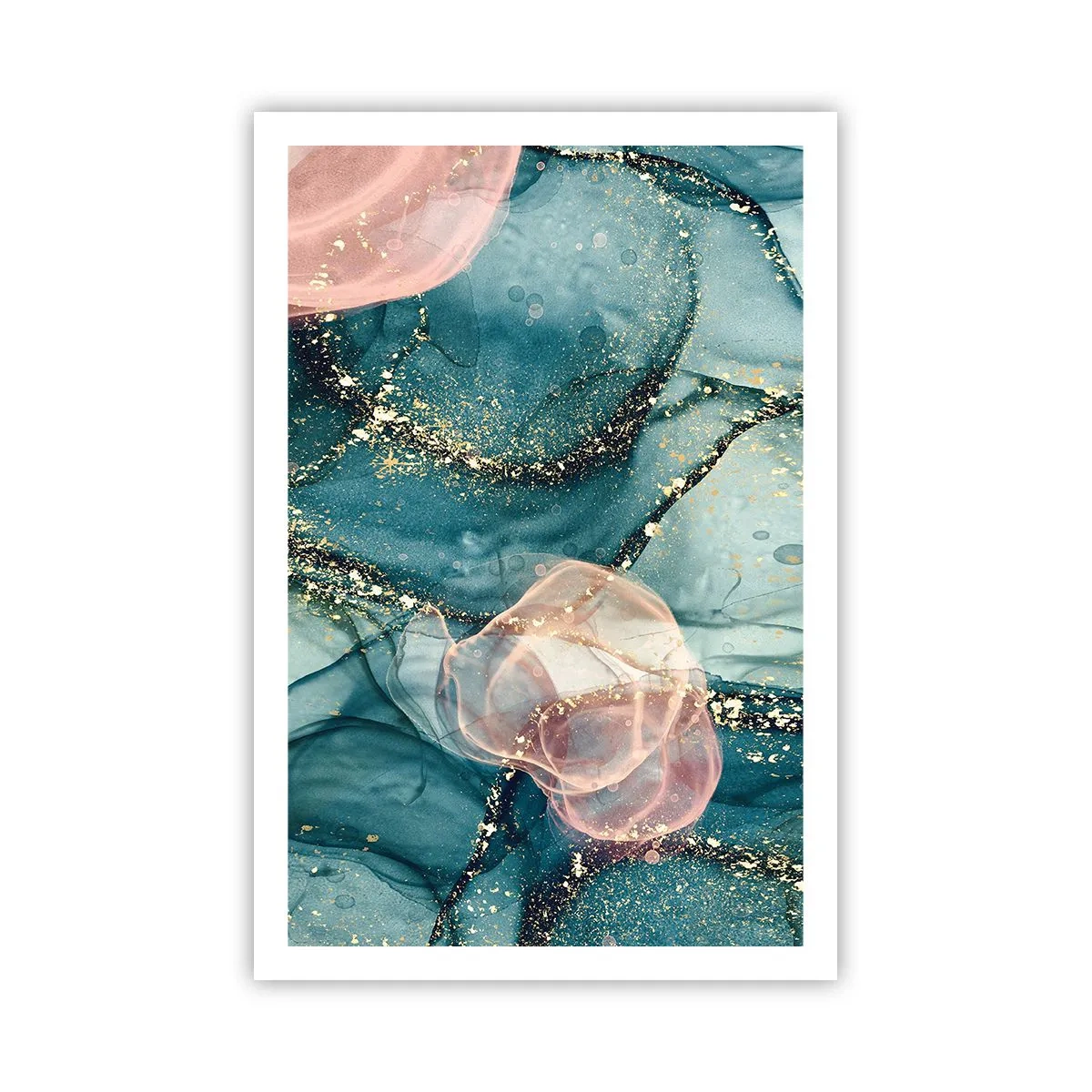 Affiche - Poster - Soie bleu, tulle rose - 61x91 cm