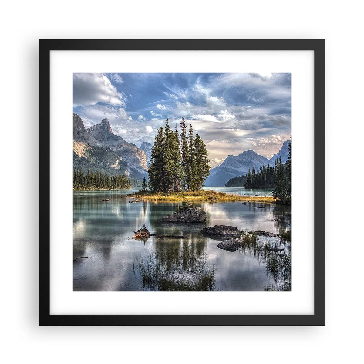 Affiche dans un cadre noir - Poster - Sous les grandes eaux claires - 40x40 cm