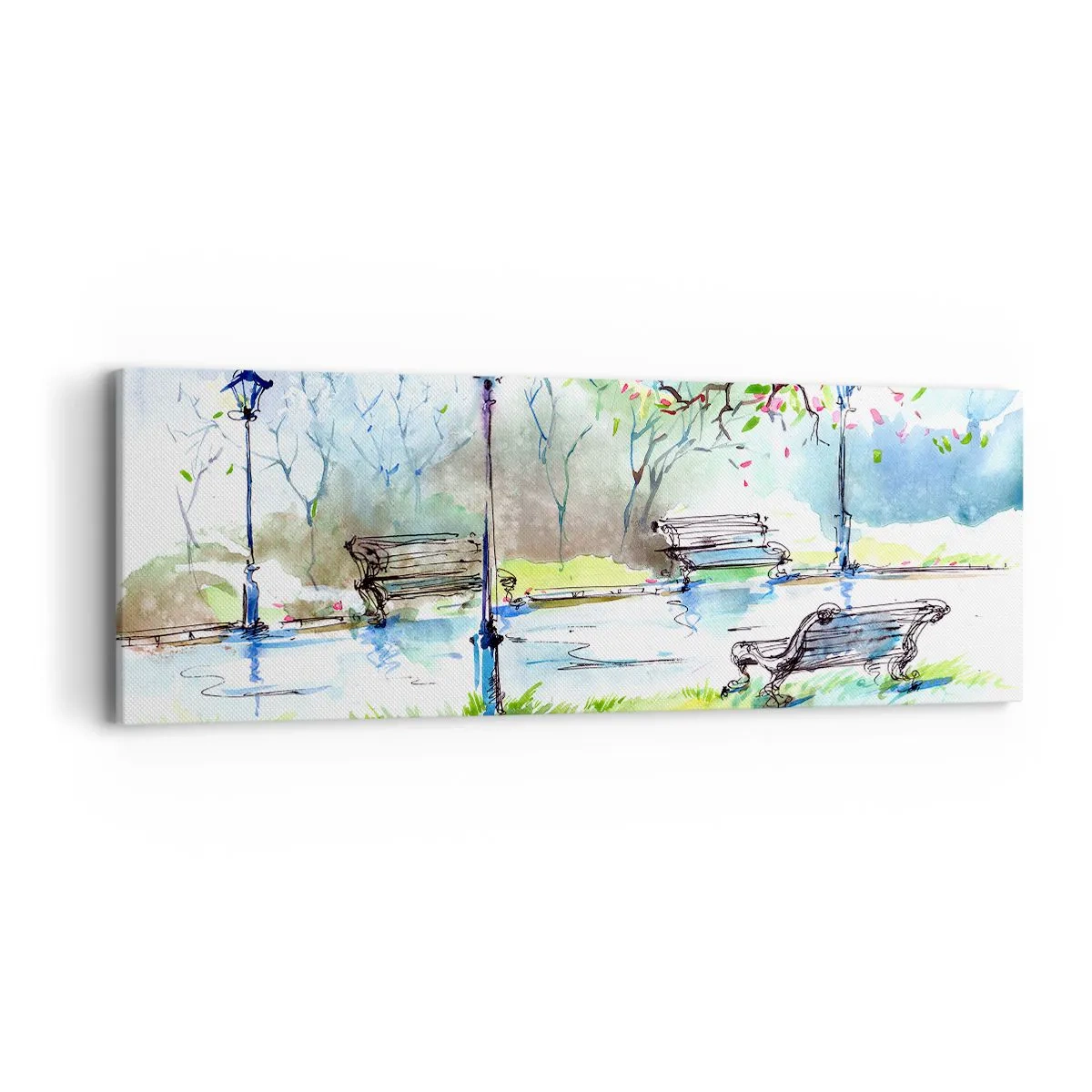 Impression sur toile - Image sur toile - Le charme du silence d'un parc - 90x30 cm