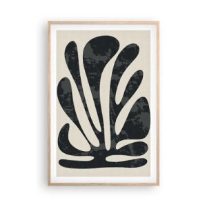 Affiche dans un chêne clair - Poster - Abstraction à plusieurs doigts - 61x91 cm