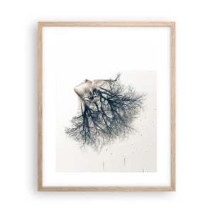 Affiche dans un chêne clair - Poster - Écouter le murmure des arbres - 40x50 cm