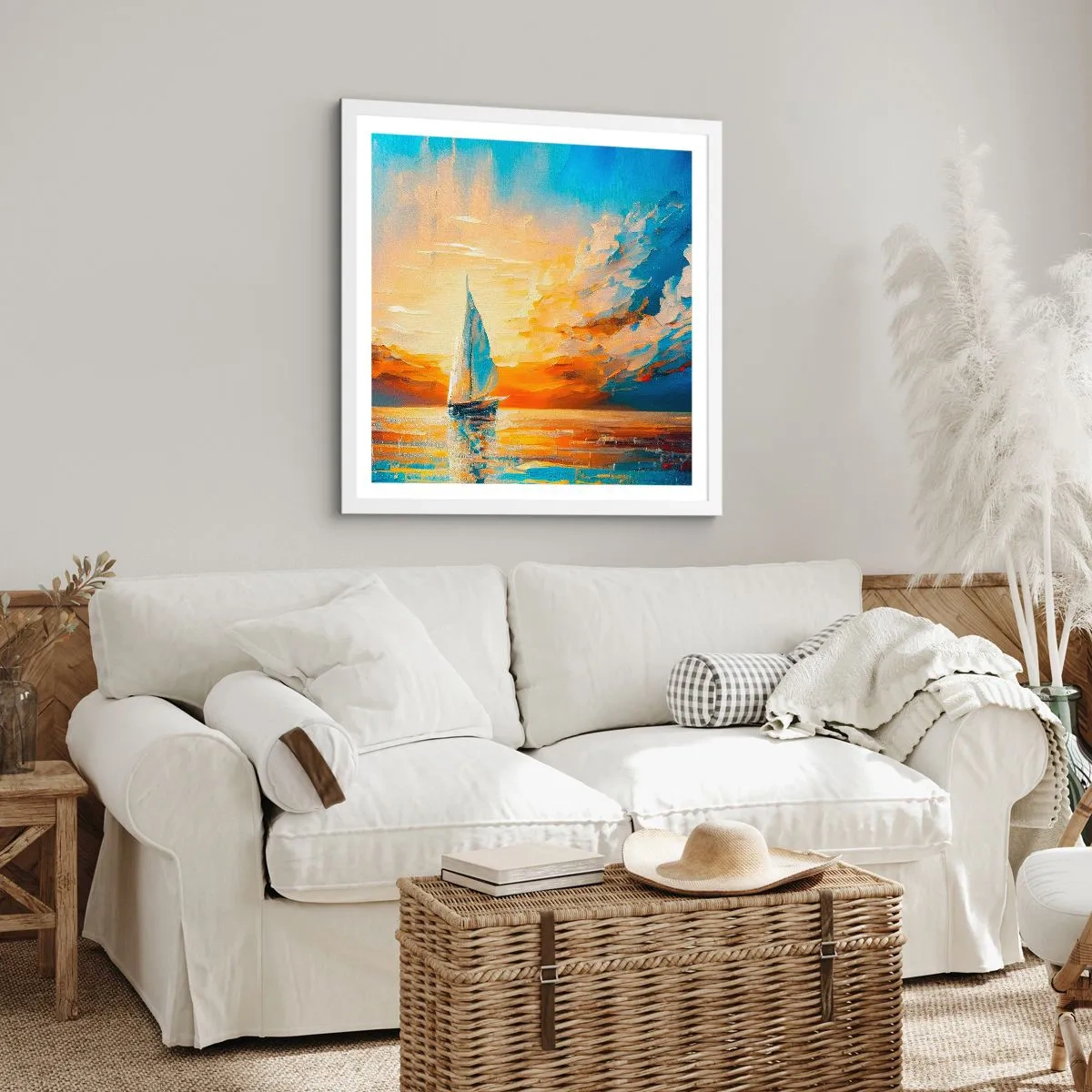 Affiche dans un cadre blanc - Poster - Expédition en or - 60x60 cm