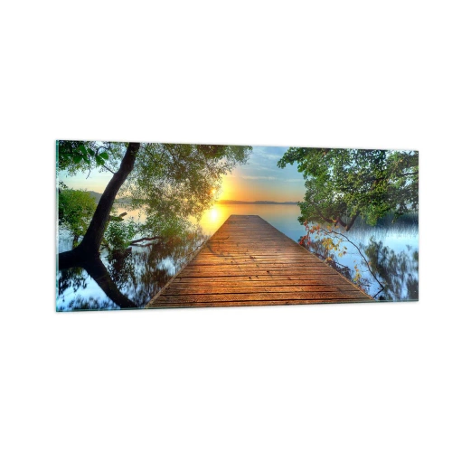 Impression sur verre - Image sur verre - Prenez votre temps, asseyez-vous - 100x40 cm