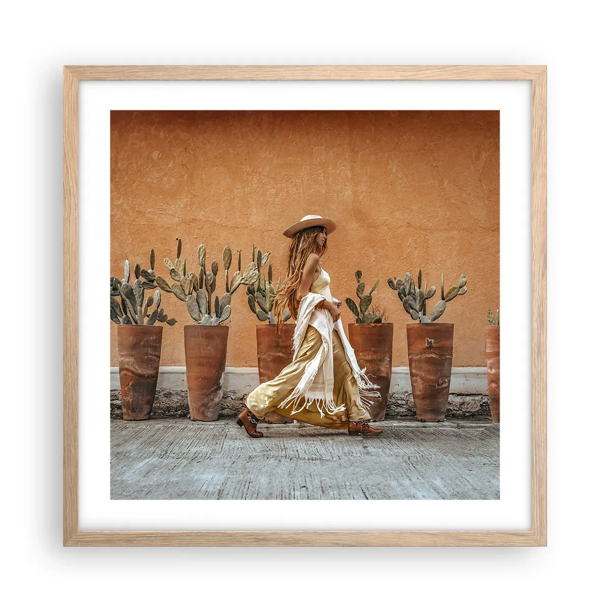 Affiche dans un chêne clair - Poster - Style hippie - 50x50 cm