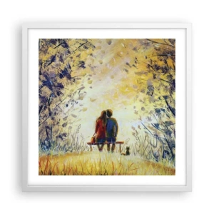 Affiche dans un cadre blanc - Poster - Moment magique - 50x50 cm