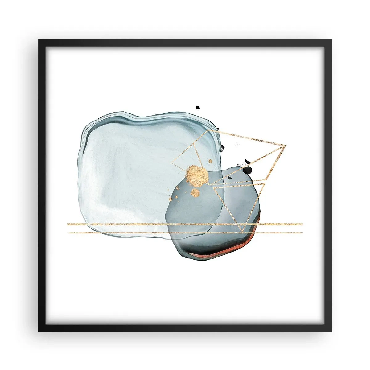 Affiche dans un cadre noir - Poster - Etude des gouttes - 50x50 cm