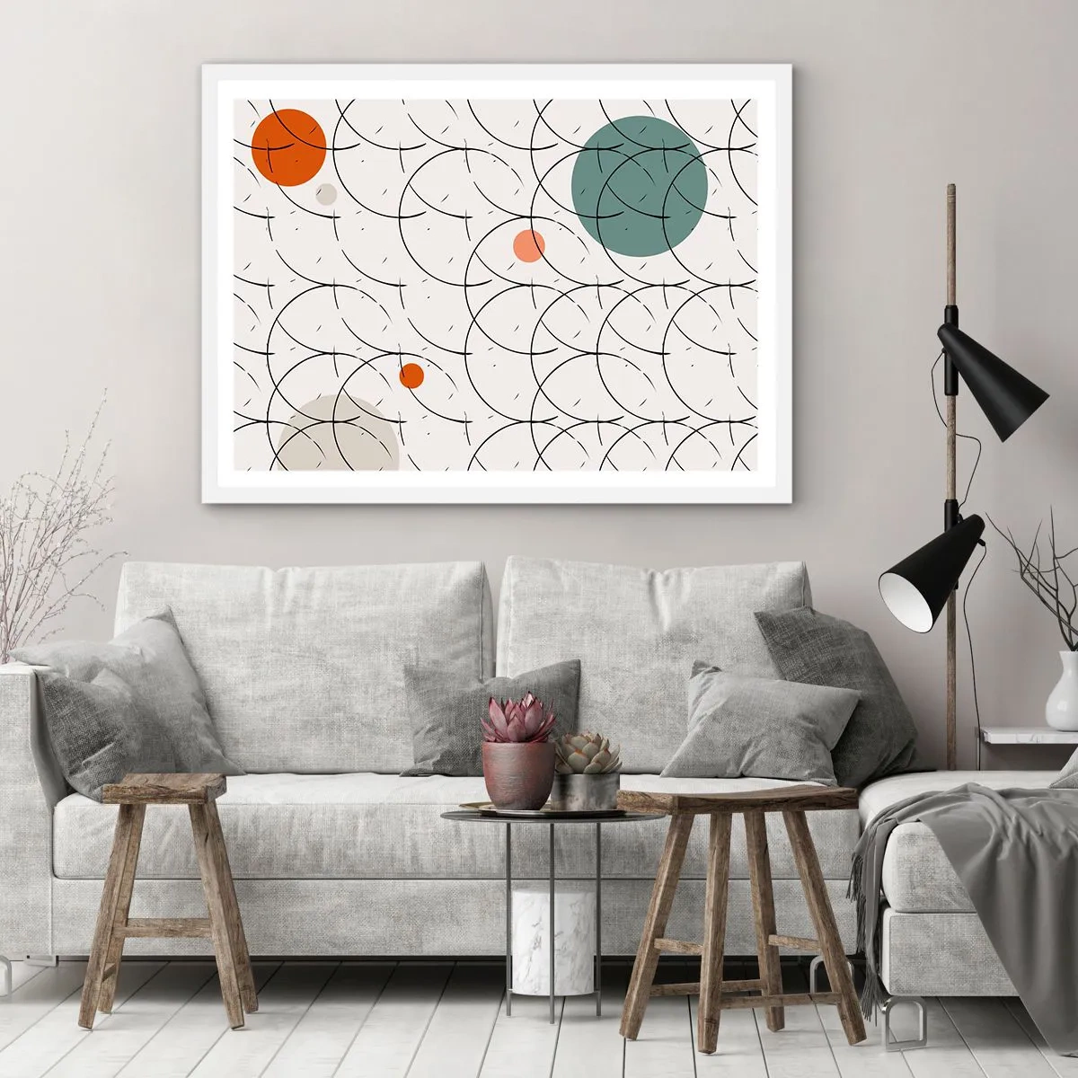 Affiche dans un cadre blanc - Poster - Dans l'esprit pop art - 70x50 cm