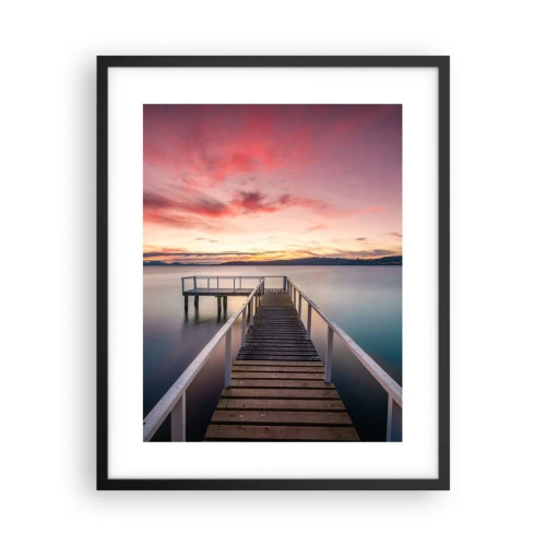 Affiche dans un cadre noir - Poster - La douce flamme du soir - 40x50 cm