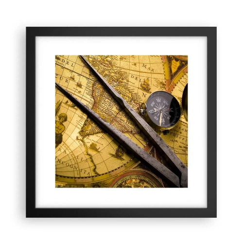 Affiche dans un cadre noir - Poster - Où sont ces trésors? - 30x30 cm