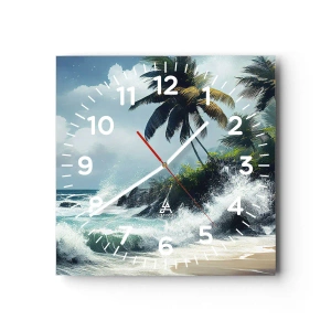Horloge murale - Pendule murale - Sur une côte tropicale - 40x40 cm