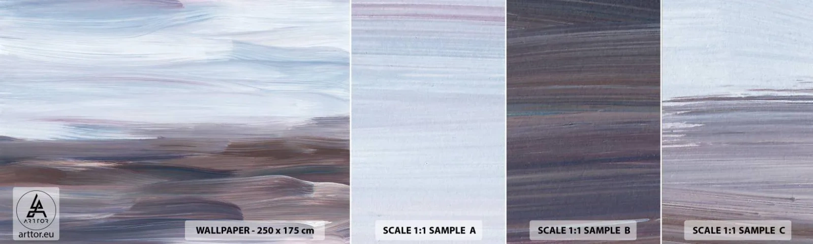 Échantillon de Papier Peint Autocollant Deluxe Sticker - Éléments : eau - Peinture, Morceau, Minimalisme - 100x30 cm