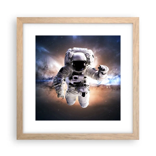 Affiche dans un chêne clair - Poster - Salutations de l'espace - 30x30 cm