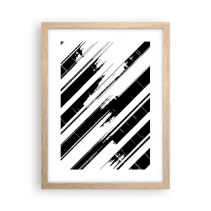 Affiche dans un chêne clair - Poster - Une composition intense et dynamique - 30x40 cm