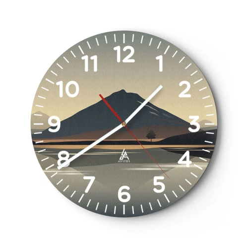Horloge murale - Pendule murale - Reflet de miroir - 30x30 cm