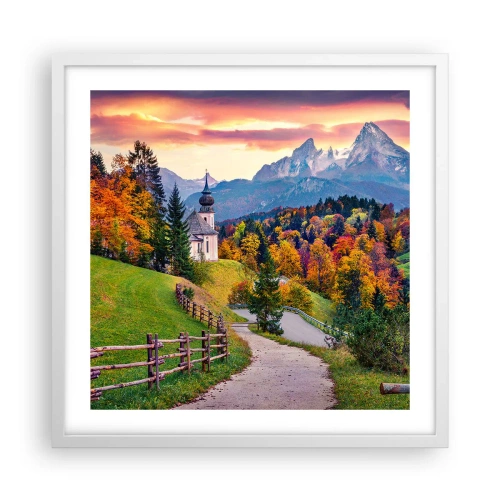 Affiche dans un cadre blanc - Poster - Paysage comme peind - 50x50 cm