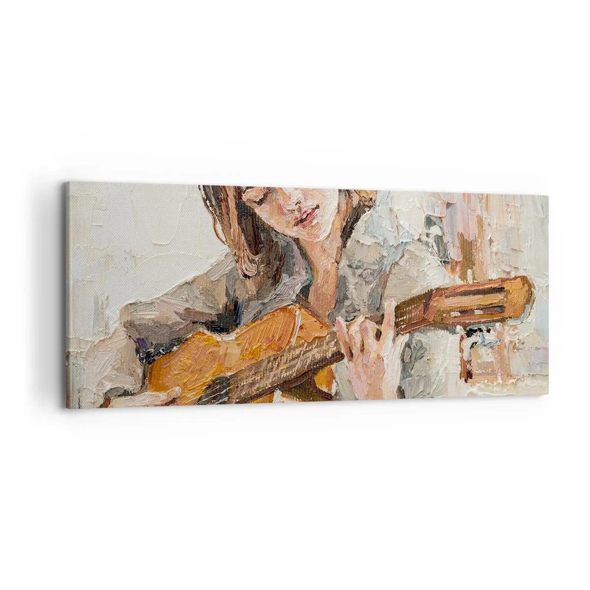 Impression sur toile - Image sur toile - Concerto pour guitare et coeur de fille - 100x40 cm