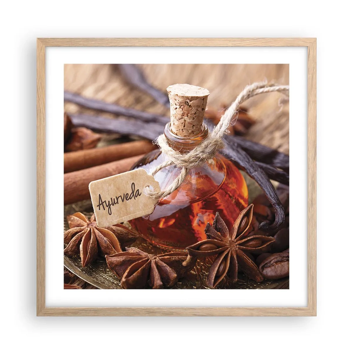 Affiche dans un chêne clair - Poster - Vers l'unité du corps et de l'esprit - 50x50 cm